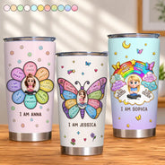 Back To School, Gift For Kids, Adorable, Vector - I Am Smart Kind Brave Butterfly - Personalized Tumbler