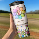 Adorable, Back To School, Gift For Kids, Vector - I Am Smart Kind Brave Butterfly Flower Rainbow - Personalized 30oz Tumbler With Handle