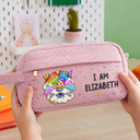 Back To School, Gift For Kids, Adorable, Vector - I Am Smart Kind Brave Butterfly Flower Rainbow - Personalized Corduroy Pencil Case