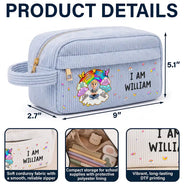 Back To School, Gift For Kids, Adorable, Vector - I Am Smart Kind Brave Butterfly Flower Rainbow - Personalized Corduroy Pencil Case