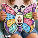 Adorable,Back To School,Gift For Kids,Vector - I Am Smart Kind Brave Butterfly Flower Rainbow - Personalized Custom Shaped Pillow