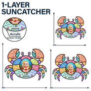 Gift For Kids, Summer, Adorable, Vector - I Am Smart Kind Brave Crab Castle Boat - Personalized Window Hanging Suncatcher Ornament