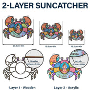 Gift For Kids, Summer, Adorable, Vector - I Am Smart Kind Brave Crab Castle Boat - Personalized Window Hanging Suncatcher Ornament
