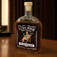 Retirement,Parents,Gift For Grandparents,Funny - I Can Wine All I Want I'm Retired - Personalized Whiskey Bottle