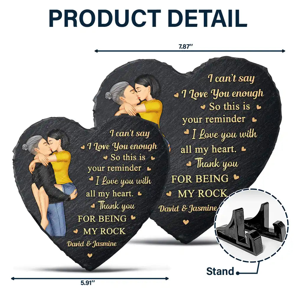 Gift For Couples,Gift For Husband,Gift For Boyfriend,Happy - I Can't Say I Love You Enough So This Is Your Reminder - Personalized Heart Memorial Garden Stone