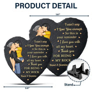 Gift For Couples,Gift For Husband,Gift For Boyfriend,Happy - I Can't Say I Love You Enough So This Is Your Reminder - Personalized Heart Memorial Garden Stone