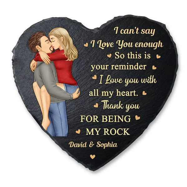 Gift For Couples,Gift For Husband,Gift For Boyfriend,Happy - I Can't Say I Love You Enough So This Is Your Reminder - Personalized Heart Memorial Garden Stone