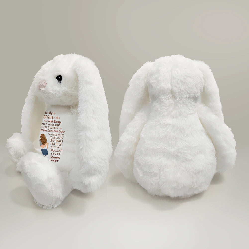 Gift For Sibling,Love,Gift For Sisters,Gift For Brothers,Gift For Bestie,Gift For Daughter,Gift For Grandkids - I Filled It With My Wishes Bestie Brother - Personalized Soft Toy Bunny