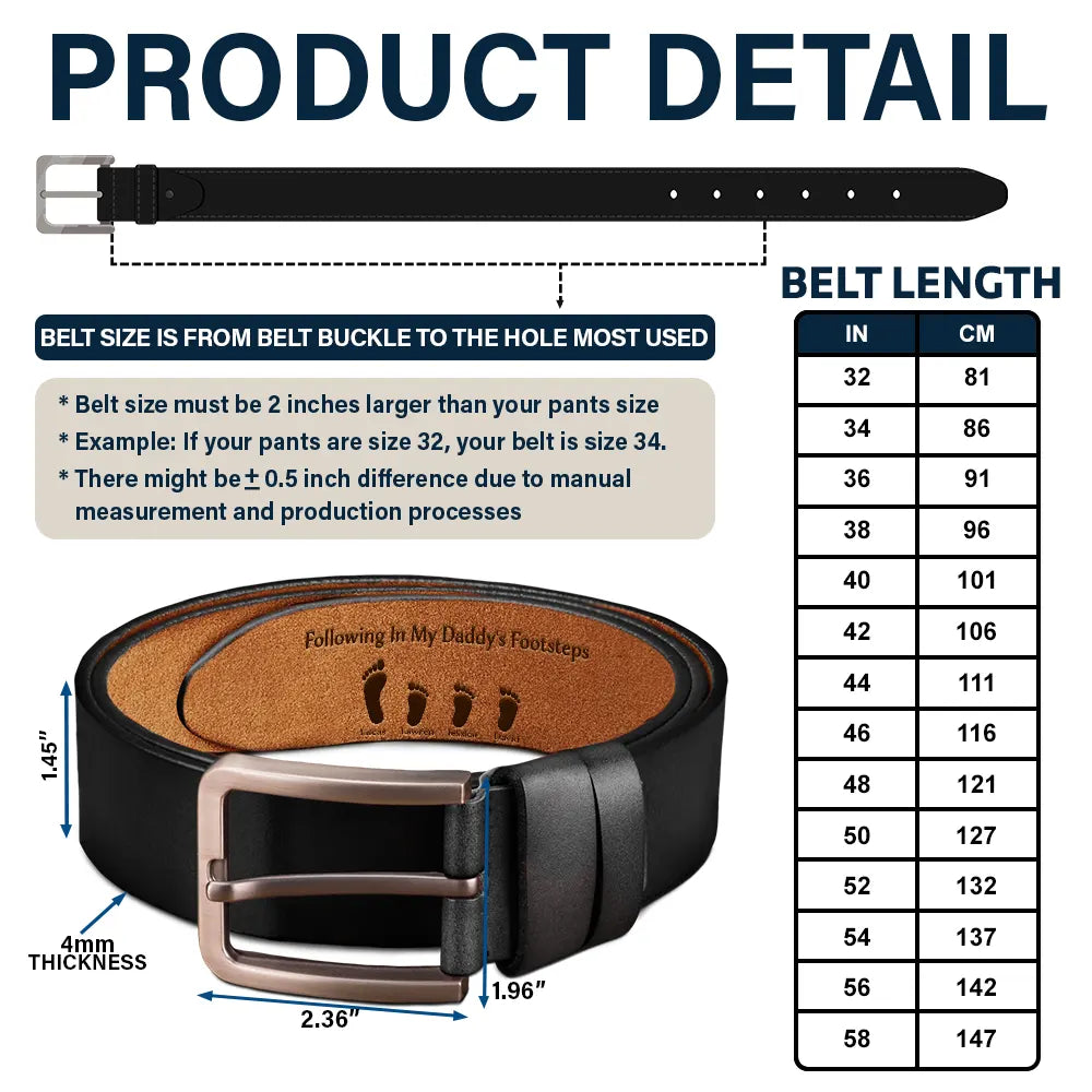 Gift For Father, Love, Happy, Gift For Men, Dad - Children - I'm Not A StepDad I'm The Dad That Stepped Up - Personalized Engraved Leather Belt