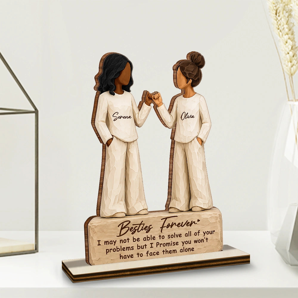 Gift For Bestie, Sentimental, Vector - I Hope We're Friends Until We Die - Personalized Custom Shaped Wooden Plaque