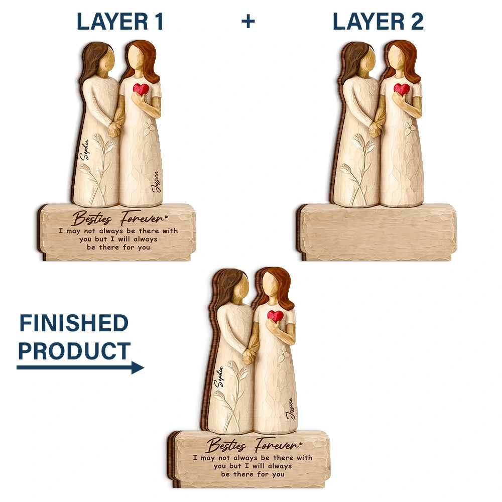 Gift For Bestie, Sentimental, Vector - I Hope We're Friends Until We Die - Personalized Custom Shaped Wooden Plaque