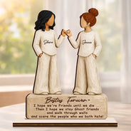 Gift For Bestie, Sentimental, Vector - I Hope We're Friends Until We Die - Personalized Custom Shaped Wooden Plaque