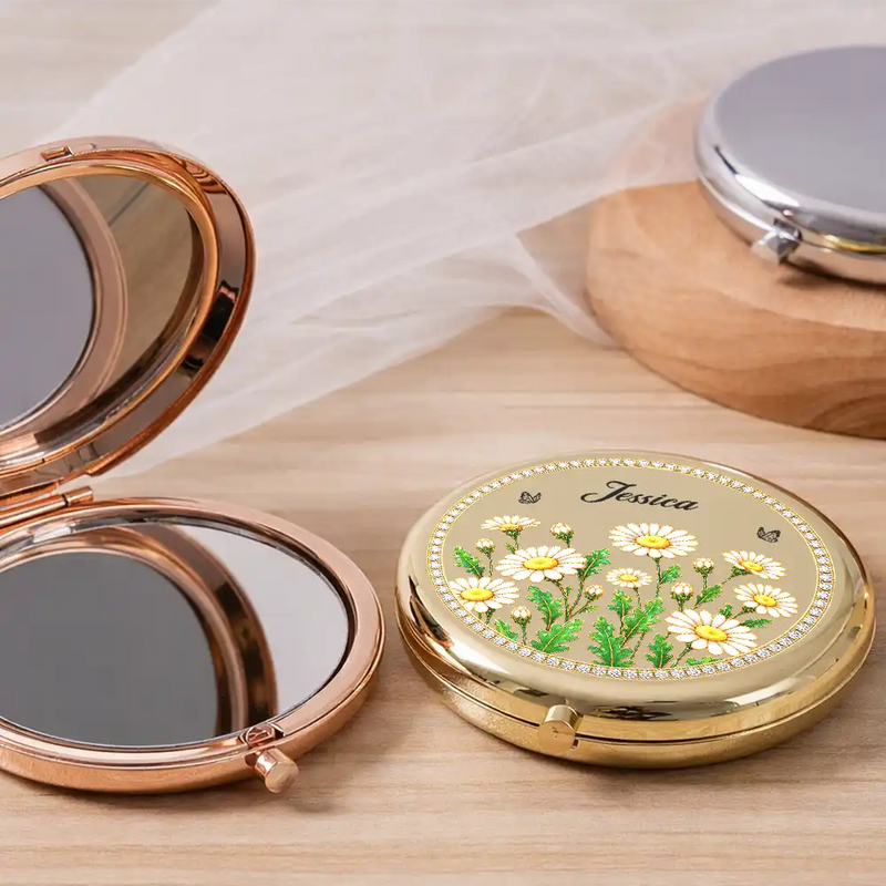 Top Market,Sentimental,Gift For Grandkids,Gift For Granddaughter,Icon - I Hope You See What I See Gift For Granddaughter Daughter Birth Flower - Personalized Compact Mirror