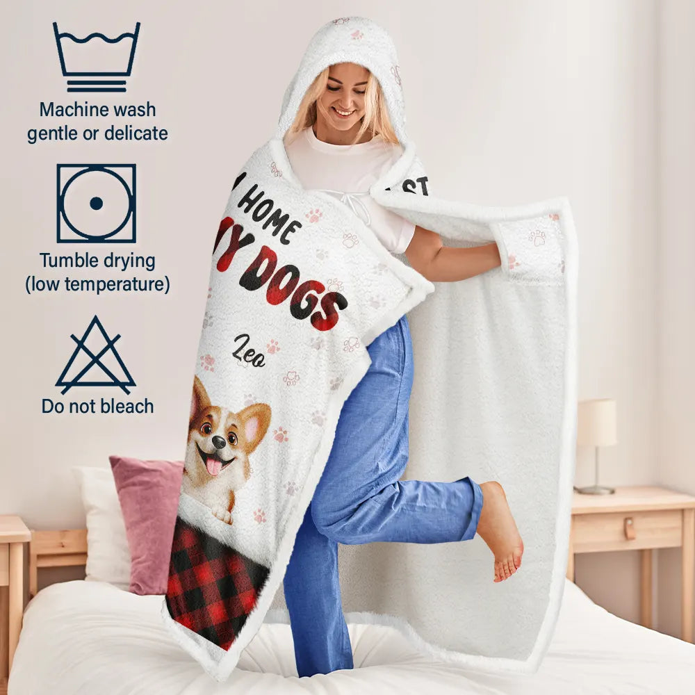 Dog Lovers,Dog Mom,Dog Dad,Gift For Women,Gift For Men,Christmas - I Just Want To Hang Out With My Dogs - Personalized Wearable Hooded Blanket