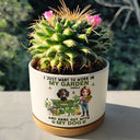 Gardening,Gift For Women,Gift For Men,Pet Lovers,Pet Mom,Pet Dad,Dog Lovers,Dog Mom,Dog Dad,Happy - I Just Want To Work In My Garden - Personalized Ceramic Plant Pot