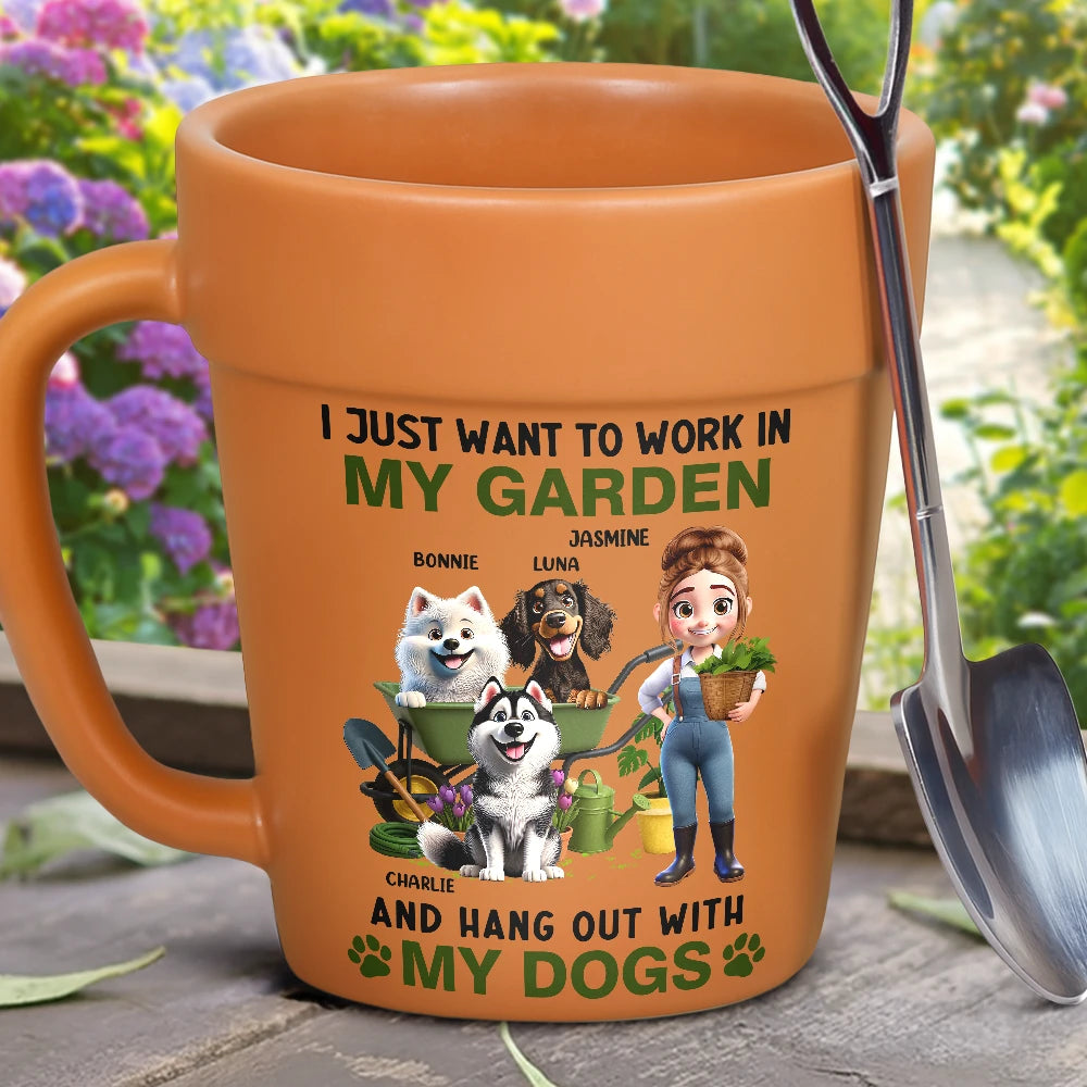 I Just Want To Work In My Garden - Personalized Plant Pot Ceramic Mug