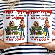 Gardening,Gift For Women,Gift For Men,Pet Lovers,Pet Mom,Pet Dad,Dog Lovers,Dog Mom,Dog Dad,Happy - I Just Want To Work In My Garden - Personalized White Edge-to-Edge Mug