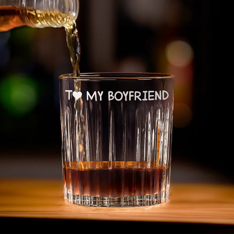 Gift For Couples,Gift For Husband,Gift For Boyfriend,Funny - I Licked It So It's Mine - Personalized Rocks Whiskey Glass