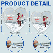 Christmas,Gift For Couples,Love,Happy,Gift For Women,Gift For Men - I Love You Always & Forever - Personalized Heart Shaped Glass Ornament
