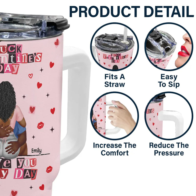 Old Couples,Gift For Couples,Gift For Husband,Gift For Wife,Gift For Boyfriend,Gift For Girlfriend,Love - I Love You Every Day Ransom Note Style - Personalized 40oz Tumbler With Straw