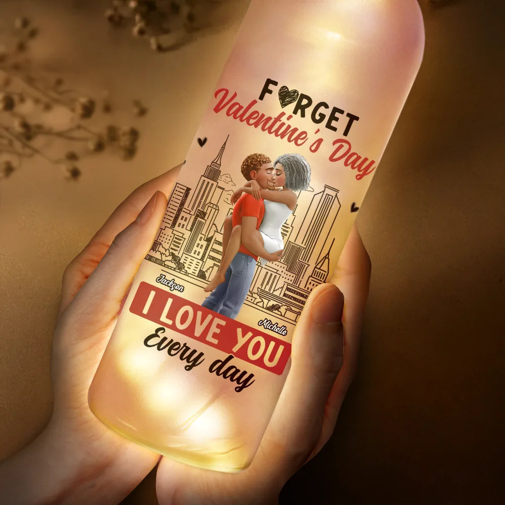 Gift For Couples, Funny - I Love You Everyday 3D Effect - Personalized Bottle Light