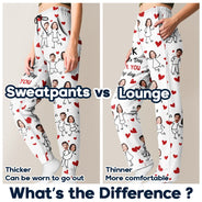 Gift For Couples,Old Couples,Gift For Husband,Gift For Wife,Gift For Boyfriend,Gift For Girlfriend,Love,Custom Photo - I Love You Everyday Stick Figures Couple - Personalized Pajama Pants