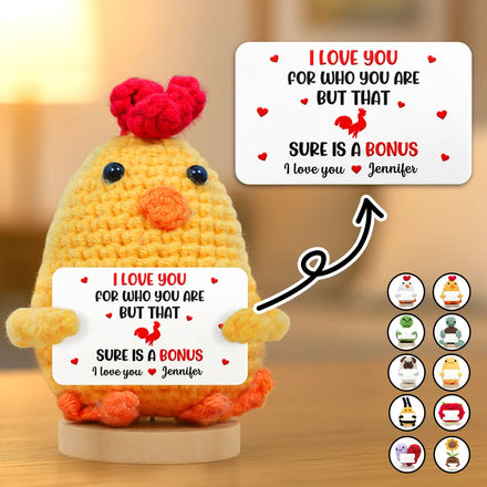 I Love You For Who You Are - Personalized Doll Crochet With Custom Card