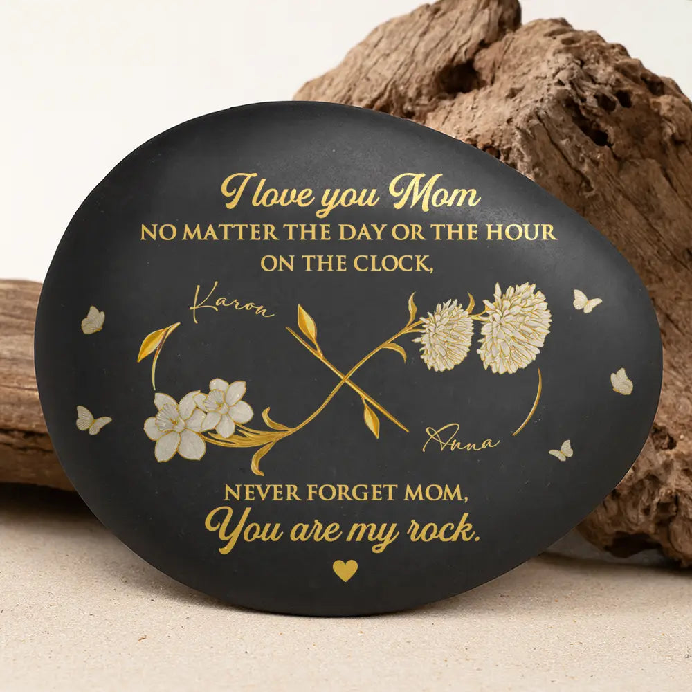 Gift For Mother, Dad - Daughters (Adult), Gift For Daughter, Happy - I Love You Mom You Are My Rocks - Personalized Printed Rock