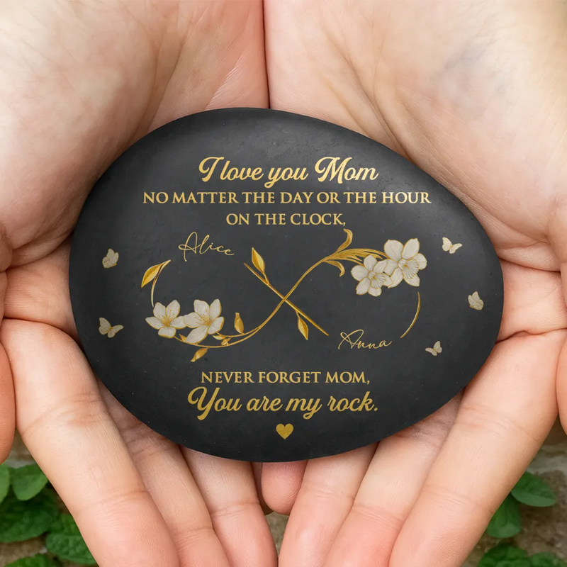 Gift For Mother, Dad - Daughters (Adult), Gift For Daughter, Happy - I Love You Mom You Are My Rocks - Personalized Printed Rock