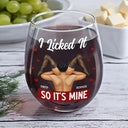 Gift For Couples,Old Couples,Gift For Husband,Gift For Wife,Gift For Boyfriend,Gift For Girlfriend,Custom Photo,Love - I Love Your Face Timber Couple - Personalized Stemless Wine Glass