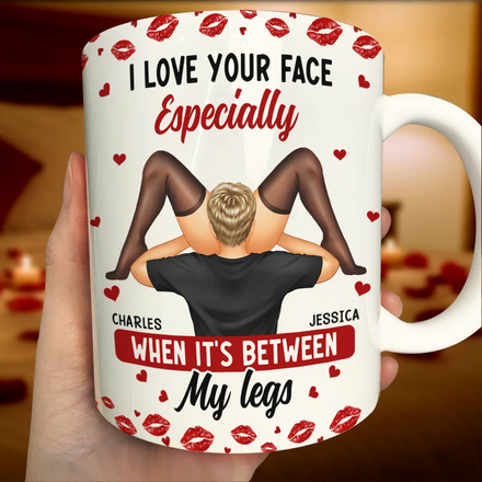 I Love Your Face Timber Couple - Personalized White Edge-to-Edge Mug