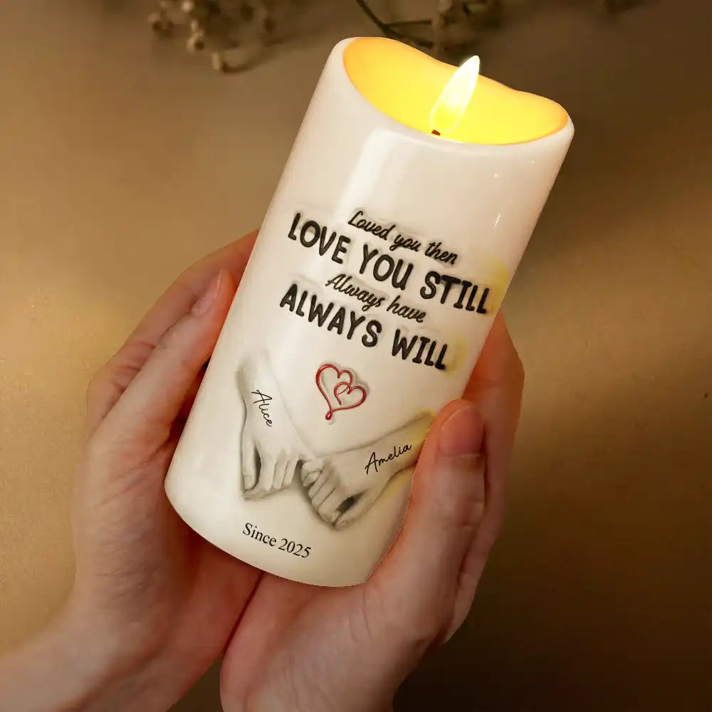 Gift For Couples,Gift For Husband,Gift For Wife,Gift For Boyfriend,Gift For Girlfriend,Custom Photo,Love - I Met You I Liked You - Personalized Flameless LED Candle