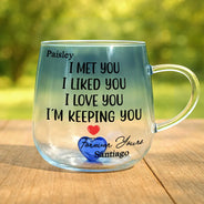 Love, Gift For Couples, Gift For Husband, Gift For Wife, Gift For Boyfriend, Gift For Girlfriend - I Met You I Liked You Couple - Personalized Gradient Glass Mug