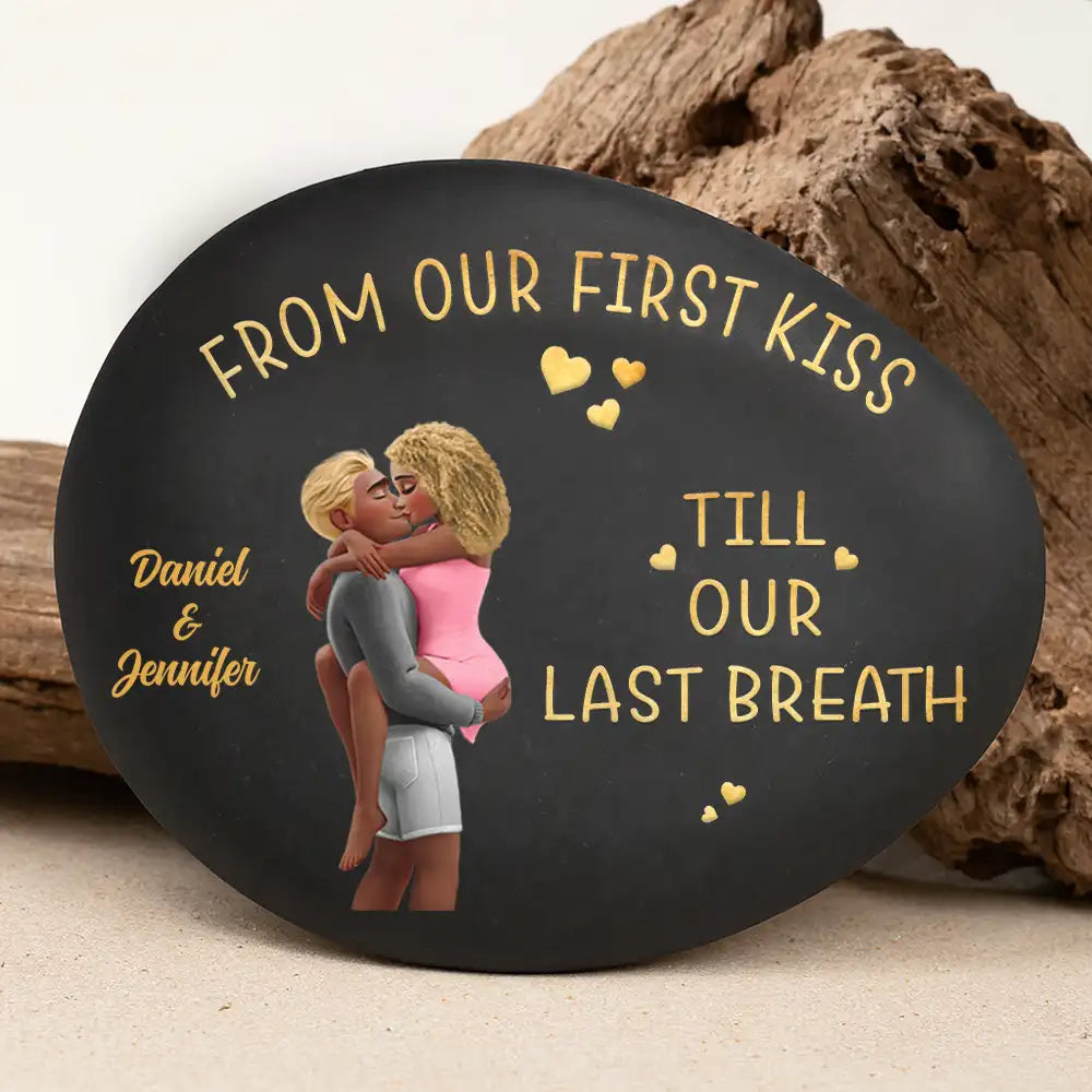 Gift For Couples,Gift For Husband,Gift For Wife,Gift For Boyfriend,Gift For Girlfriend,Love - I Met You Liked You Love You Forever - Personalized Printed Rock