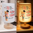Gift For Couples,Old Couples,Gift For Husband,Gift For Wife,Gift For Boyfriend,Gift For Girlfriend,LGBT,Love - I Met You Liked You Loved You Forever Kissing Couple - Personalized Fabric Lamp
