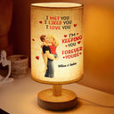 Gift For Couples,Old Couples,Gift For Husband,Gift For Wife,Gift For Boyfriend,Gift For Girlfriend,LGBT,Love - I Met You Liked You Loved You Forever Kissing Couple - Personalized Fabric Lamp