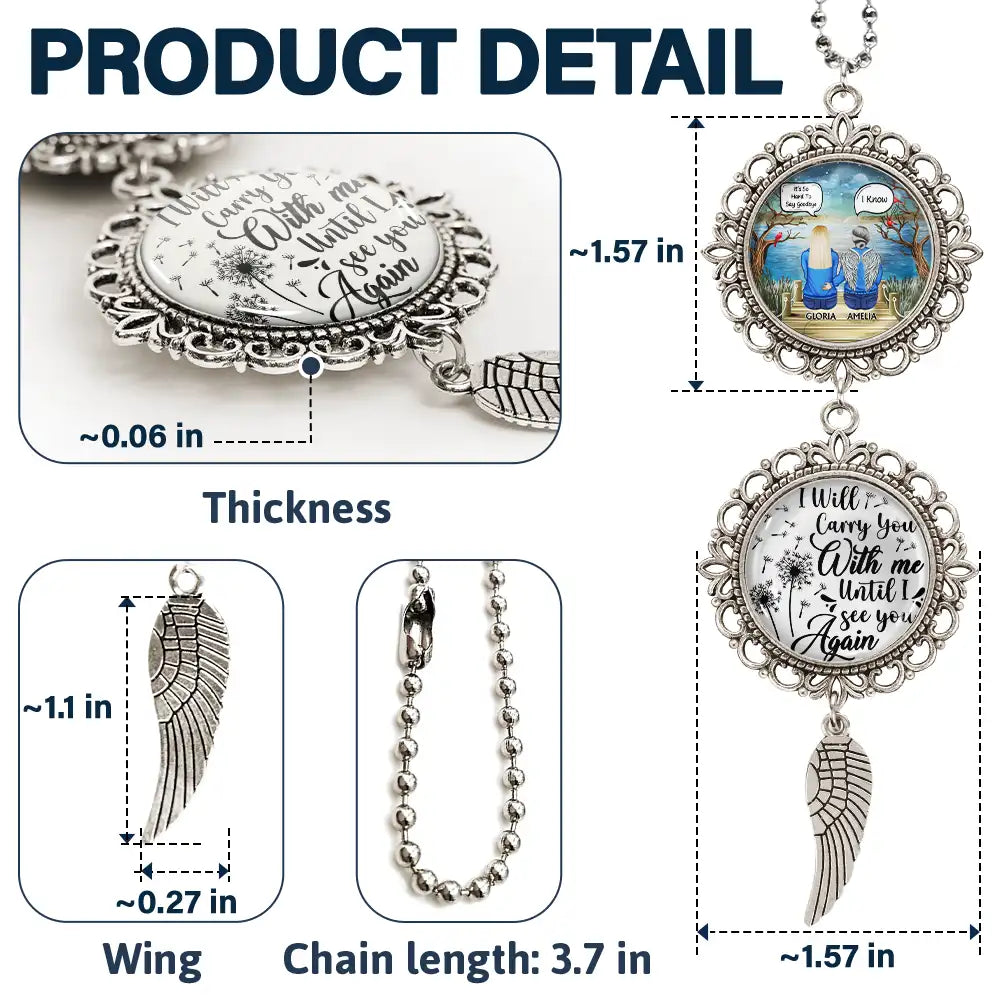 Memorial,Sad - I Miss You - Personalized Photo Pendant Charm