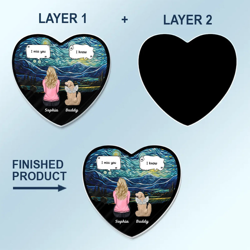 Sad, Memorial, Dog Lovers, Dog Mom, Cat Lovers, Pet Lovers - I Miss You Memorial Dog Cat - Personalized Custom Shaped Acrylic Car Visor Clip