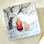Sad,Memorial,Dog Lovers,Pet Lovers,Cat Lovers,Dog Mom - I Miss You Memorial Dog Cat - Personalized Ring Dish