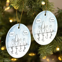 Sentimental,Christmas,Pet Lovers,Memorial,Vector - I Miss You Memorial Dog Cat Line Art - Personalized Circle Ceramic Ornament