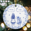 Sad, Memorial, Christmas, Dog Lovers, Pet Lovers, Cat Lovers, Dog Mom - I Miss You Memorial Dog Cat Toile - Personalized Circle Ceramic Ornament