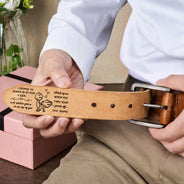 Gift For Couples, Gift For Husband, Gift For Boyfriend, Funny - I Promise To Always Be By Your Side Naughty Couple - Personalized Cowhide Leather Belt