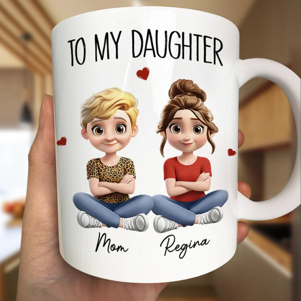 Dad,Daughters,Gift For Daughter,Mom,Sons,Gift For Son,Gift For Women,Gift For Men,Top Market,Happy - I Smile Because You Are My Daughter 3D Effect - Personalized Mug