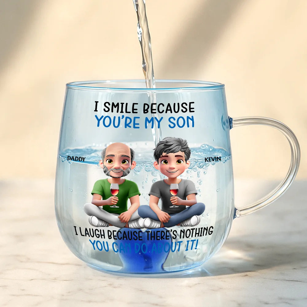 Mom - Sons, Dad - Daughters (Adult), Gift For Daughter, Gift For Son, Funny - I Smile Because You Are My Daughter Son - Personalized Gradient Glass Mug