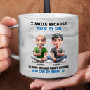 Mom - Sons,Mom - Daughters (Adult),Gift For Daughter,Gift For Son,Funny - I Smile Because You Are My Daughter Son - Personalized Marble Mug