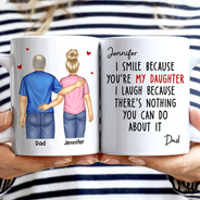 Mom,Sons,Gift For Son,Funny - I Smile Because You Are My Daughter Son Backside - Personalized Mug