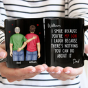 Mom,Sons,Gift For Son,Funny - I Smile Because You Are My Daughter Son Backside - Personalized Mug