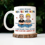 Gift For Wife,Gift For Mother,Mom - Sons,Gift For Daughter,Mom - Daughters (Adult),Dad - Daughters (Adult),Dad - Sons,Gift For Son,Funny - I Smile Because You Are My Daughter Son Retro - Personalized Mug