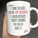 Dad - Daughters (Adult),Dad - Daughters (Young),Gift For Daughter,Mom - Daughters (Adult),Mom - Daughters (Young),Dad - Sons,Gift For Son,Mom - Sons,Gift For Women,Gift For Men,Top Market,Happy - I Smile Because You Are My Son Daughter - Personalized Mug