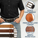 Gift For Grandpa,Gift For Father,Golf,Non-Eng,Icon,Proud - Best Dad Grandpa By Par Golf Clubs - Personalized Cowhide Leather Belt